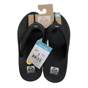 Reef Men's Sandals | Fanning Slide Men's sz. 8 Black, Bottle Opener, ~NEW~